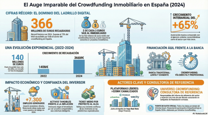 Crowdfunding Inmobiliario en España 2024 infografia