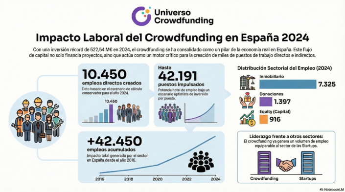 Datos sobre los puestos de trabajo generados gracias al crowdfunding en 2024